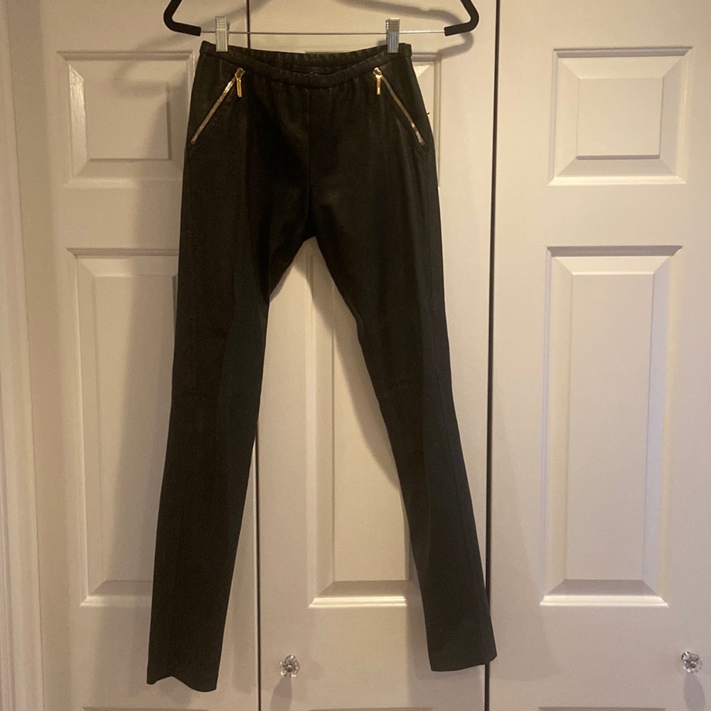 Emilio Pucci black leather pants